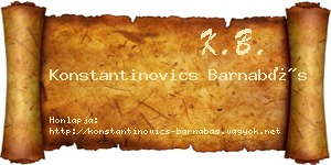 Konstantinovics Barnabás névjegykártya