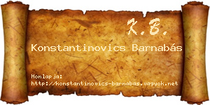 Konstantinovics Barnabás névjegykártya