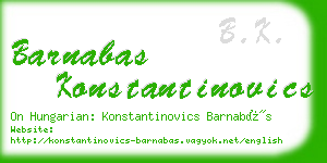barnabas konstantinovics business card